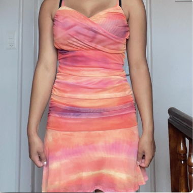 Robe à bretelles multicolore
