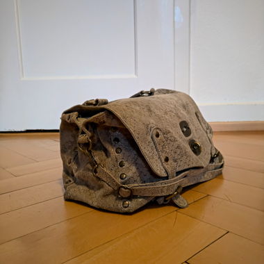 Leder Handtasche helles Khakigrün