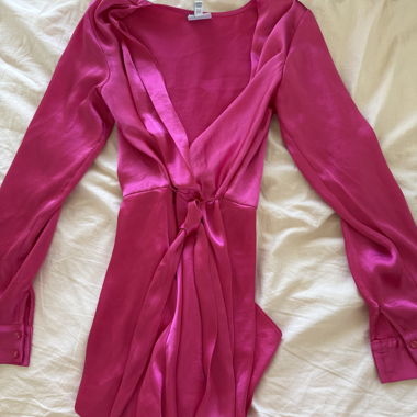 Robe à manches longues rose
