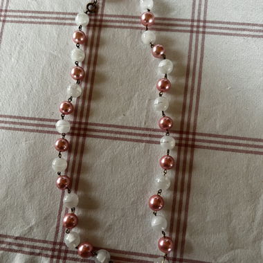 Pink-and-White Pearl Necklace