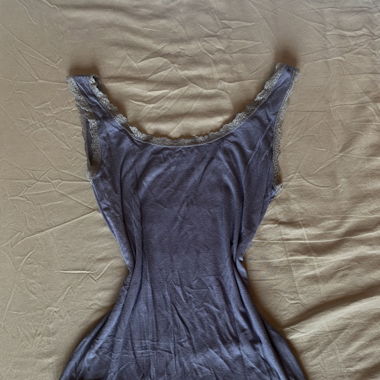 Navy Blue Lace Tank Top