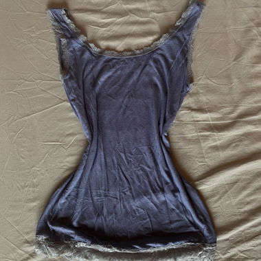 Navy Blue Lace Tank Top