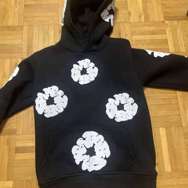 Black Hoodie with Flowers