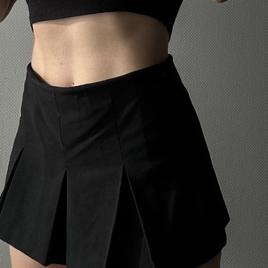 Zara black pleated mini skirt/skort