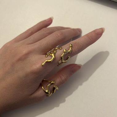 Gold Statement Ring Set, Y2K Style