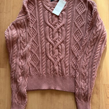 Ralph Lauren Pink Cable Knit Sweater