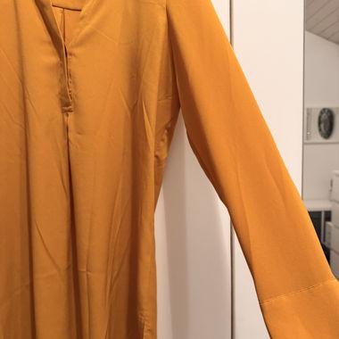 Chemisier Hallhuber orange/jaune moutarde taille 34