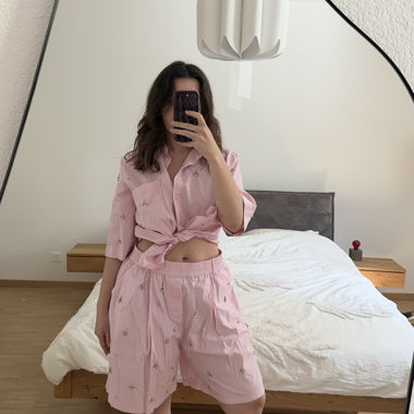 Rosafarbenes Shorts-Set