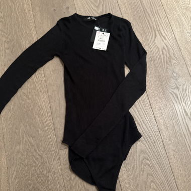 Body côtelé noir, taille S