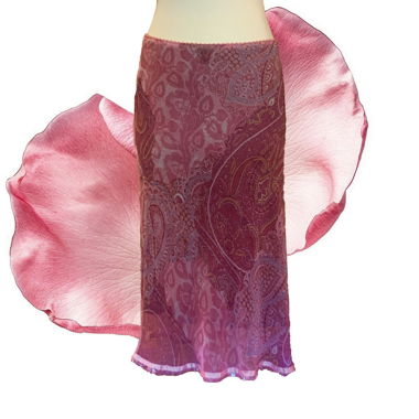 Gonna maxi a vita bassa con motivo paisley rosa magenta