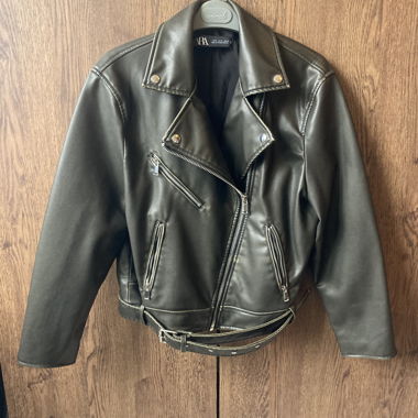 Veste en cuir marron