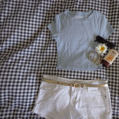 Baby Blue basic crop top