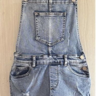 Kurze Jeans-Latzhose