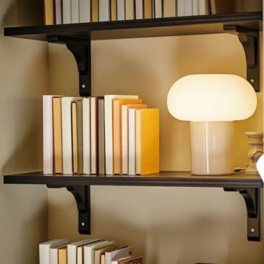 Black Ikea Bergshult shelves