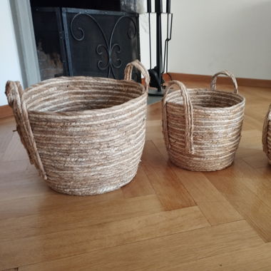 3 Körbe aus Maisfasern