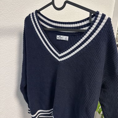V-neck knit sweater