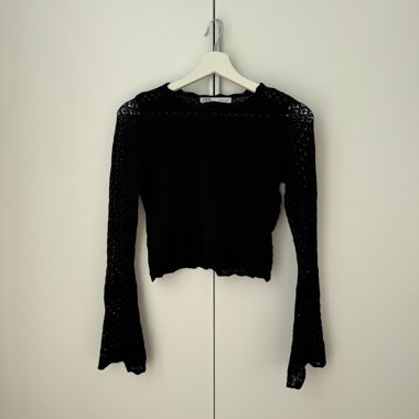 Crocheted Long-Sleeve Top - Zara