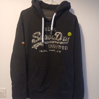 Felpa con cappuccio SuperDry M nera