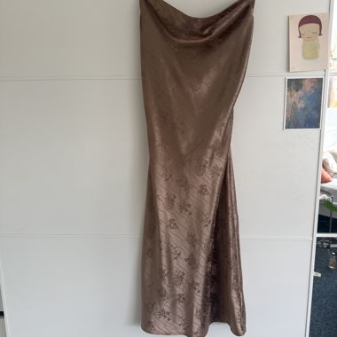 Satin Dress Gold Lace-Up