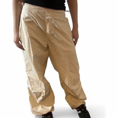 beige parachute pants, size xs