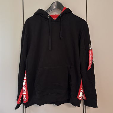 Alpha Industries Hoodie black/red Sz. L