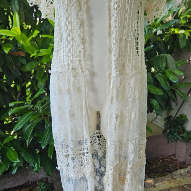 Gilet en dentelle blanc