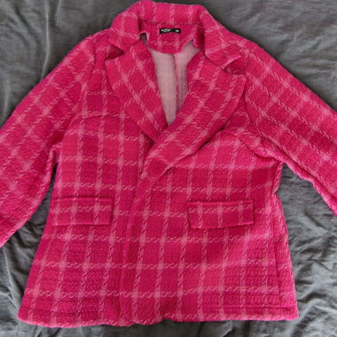 Blazer a quadri rosa