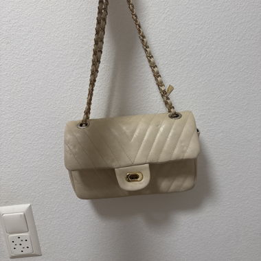 Borsa a tracolla trapuntata beige