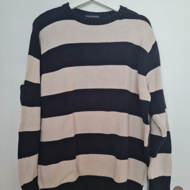Pullover beige dunkelblau