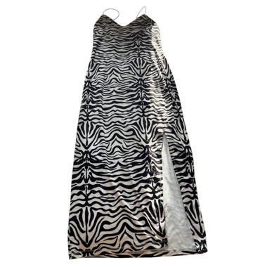 Zebra print maxi slip dress 