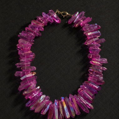 Pink crystal choker necklace
