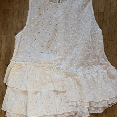 Top Zara senza maniche con ricami in stile anglaise, taglia M