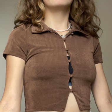 Button-Up Crop Top 