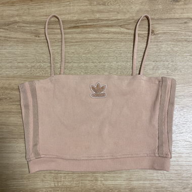 Adidas nude pink iridescent top, Y2K style