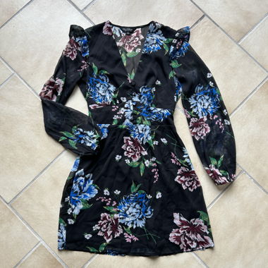 Abito nero con fiori - Miss Selfridge - XS
