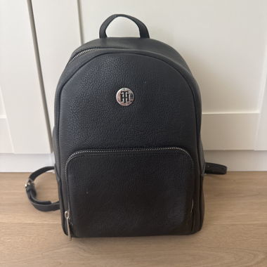 Black Tommy Hilfiger Leather Backpack