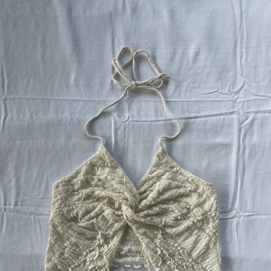 white butterfly croptop