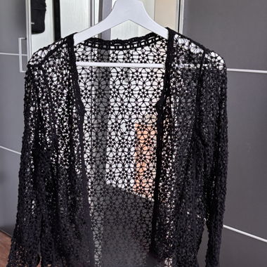 Cardigan en résille noir