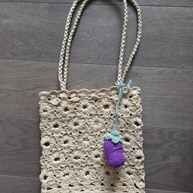 Häkel-Schmucktasche Aubergine