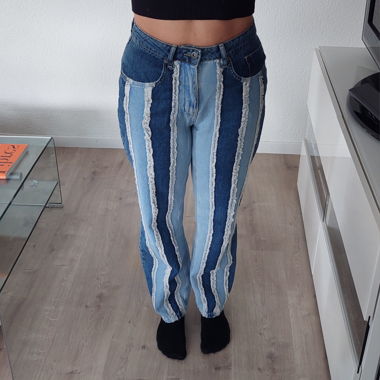 Jean The Ragged Priest rayé foncé/clair  // 36