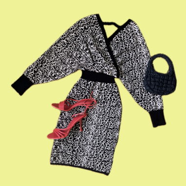 Wool Dress - Leopard