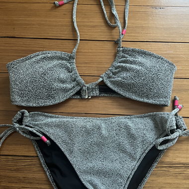 Bikini deux-pièces argent-noir