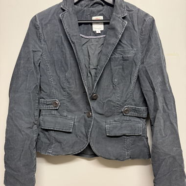 Veste blazer en velours cotele grise
