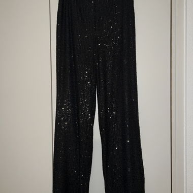 Pantaloni dritti con paillettes, taglia M