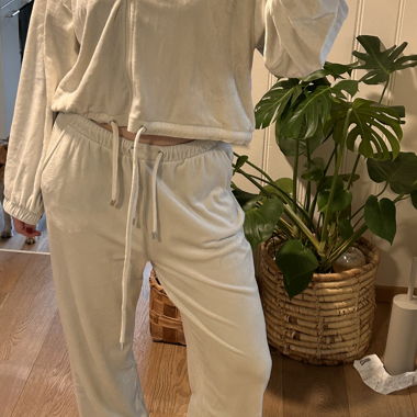 Set di felpa con cappuccio bianco da donna