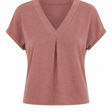 Rosa V-Ausschnitt T-Shirt