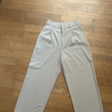 Loose fit cream wide leg trousers/dress pants