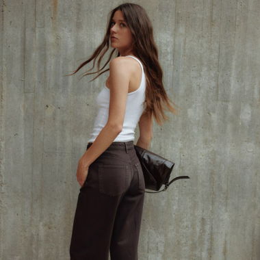 Brown Wide-Leg Jeans