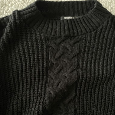 Black Knit Sweater - Elegant with a Twist