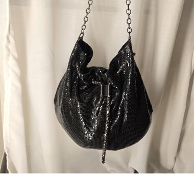 Sac bourse en noir métallisé